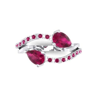 Two-Stone Basilisk Ruby Engagement Ring (0.66 CTW) Top Flat View