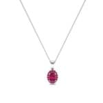 Oval Halo Ruby Pendant (0.98 CTW) Perspective View