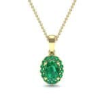 Oval Halo Emerald Pendant (0.98 CTW) Top Dynamic View