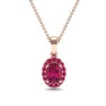 Oval Halo Ruby Pendant (0.98 CTW) Top Dynamic View