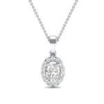 Oval Halo Crystal Pendant (0.98 CTW) Top Dynamic View