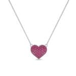 Pave Heart Ruby Necklace (0.65 CTW) Perspective View