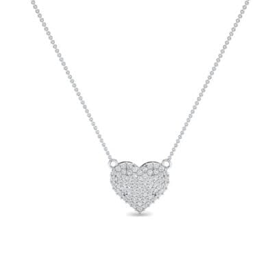 Pave Heart Crystal Necklace (0.65 CTW) Perspective View