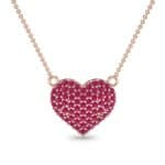 Pave Heart Ruby Necklace (0.65 CTW) Top Dynamic View
