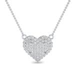 Pave Heart Crystal Necklace (0.65 CTW) Top Dynamic View