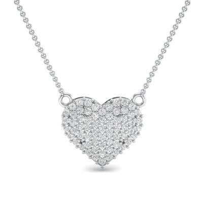 Pave Heart Crystal Necklace (0.65 CTW) Top Dynamic View