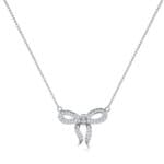 Pave Bow Diamond Necklace (0.3 CTW) Perspective View
