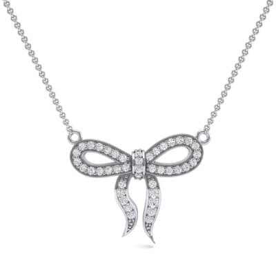 Pave Bow Diamond Necklace (0.3 CTW) Top Dynamic View