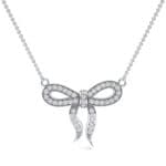 Pave Bow Crystal Necklace (0.3 CTW) Top Dynamic View