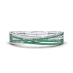 Pave Strand Emerald Cuff (1.92 CTW) Perspective View