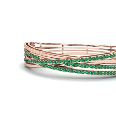 Pave Strand Emerald Cuff (1.92 CTW) Top Dynamic View