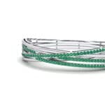 Pave Strand Emerald Cuff (1.92 CTW) Top Dynamic View