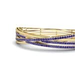 Pave Strand Blue Sapphire Cuff (1.92 CTW) Top Dynamic View