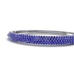 Pave Shield Blue Sapphire Cuff (2.64 CTW) Top Dynamic View