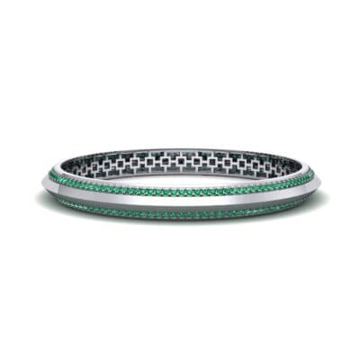 Pave Knife-Edge Emerald Bangle (3.97 CTW) Perspective View