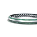 Pave Knife-Edge Emerald Bangle (3.97 CTW) Top Dynamic View