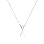 Vertical X Crystal Necklace (0.11 CTW) Perspective View
