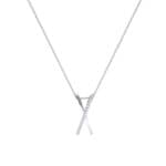 Vertical X Diamond Necklace (0.11 CTW) Perspective View