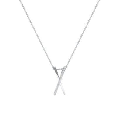 Vertical X Crystal Necklace (0.11 CTW) Perspective View