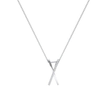 Vertical X Diamond Necklace (0.11 CTW) Perspective View