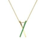 Vertical X Emerald Necklace (0.11 CTW) Top Dynamic View
