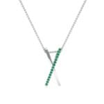 Vertical X Emerald Necklace (0.11 CTW) Top Dynamic View