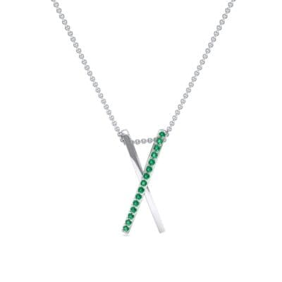 Vertical X Emerald Necklace (0.11 CTW) Top Dynamic View