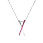 Vertical X Ruby Necklace (0.11 CTW) Top Dynamic View