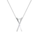Vertical X Crystal Necklace (0.11 CTW) Top Dynamic View