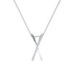 Vertical X Diamond Necklace (0.11 CTW) Top Dynamic View