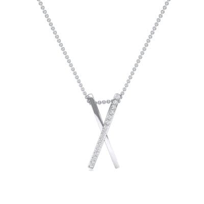 Vertical X Diamond Necklace (0.11 CTW) Top Dynamic View