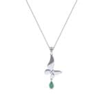 Butterfly Drop Emerald Pendant (0.09 CTW) Perspective View