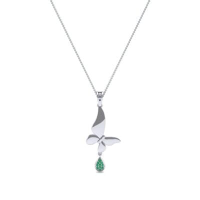 Butterfly Drop Emerald Pendant (0.09 CTW) Perspective View