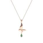 Butterfly Drop Emerald Pendant (0.09 CTW) Perspective View