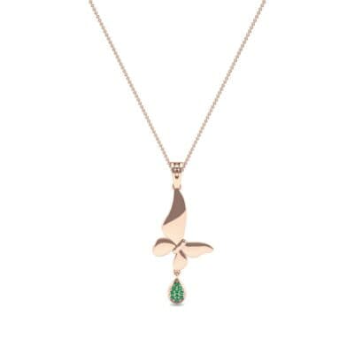 Butterfly Drop Emerald Pendant (0.09 CTW) Perspective View