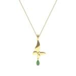 Butterfly Drop Emerald Pendant (0.09 CTW) Perspective View