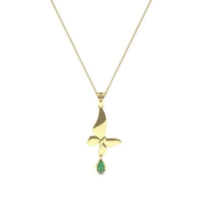 Butterfly Drop Emerald Pendant (0.09 CTW) Perspective View