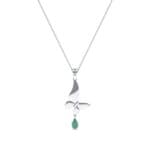 Butterfly Drop Emerald Pendant (0.09 CTW) Perspective View
