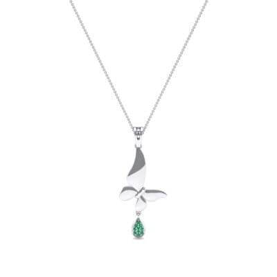 Butterfly Drop Emerald Pendant (0.09 CTW) Perspective View