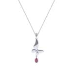 Butterfly Drop Ruby Pendant (0.09 CTW) Perspective View