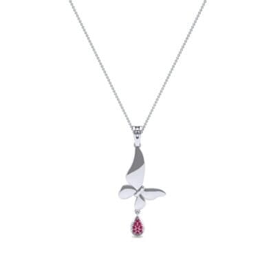 Butterfly Drop Ruby Pendant (0.09 CTW) Perspective View