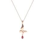 Butterfly Drop Ruby Pendant (0.09 CTW) Perspective View