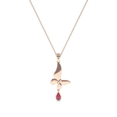Butterfly Drop Ruby Pendant (0.09 CTW) Perspective View