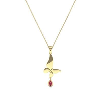 Butterfly Drop Ruby Pendant (0.09 CTW) Perspective View