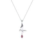 Butterfly Drop Ruby Pendant (0.09 CTW) Perspective View