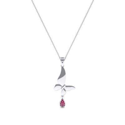 Butterfly Drop Ruby Pendant (0.09 CTW) Perspective View