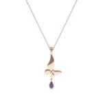Butterfly Drop Blue Sapphire Pendant (0.09 CTW) Perspective View
