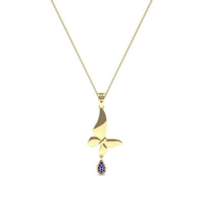 Butterfly Drop Blue Sapphire Pendant (0.09 CTW) Perspective View