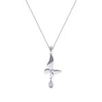 Butterfly Drop Diamond Pendant (0.09 CTW) Perspective View