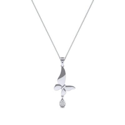 Butterfly Drop Diamond Pendant (0.09 CTW) Perspective View